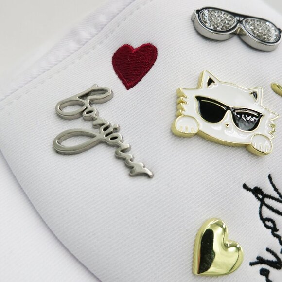 NWT Karl Lagerfeld Paris Women/Men Cate Pins Baseball Cap in White $58.00 - Picture 12 of 16